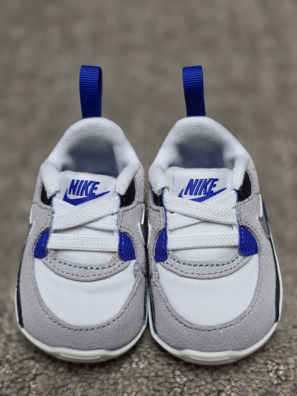 Nike Kids' Air Max - White & Gray With Blue Accents